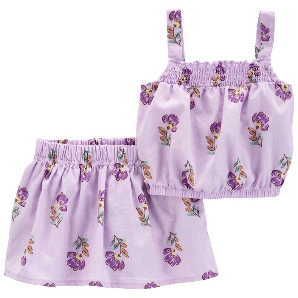 Carter’s 2 Piece Linen & Cotton  Floral Skort Set
